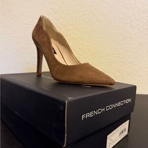 French Connection Brown Suede Heels
